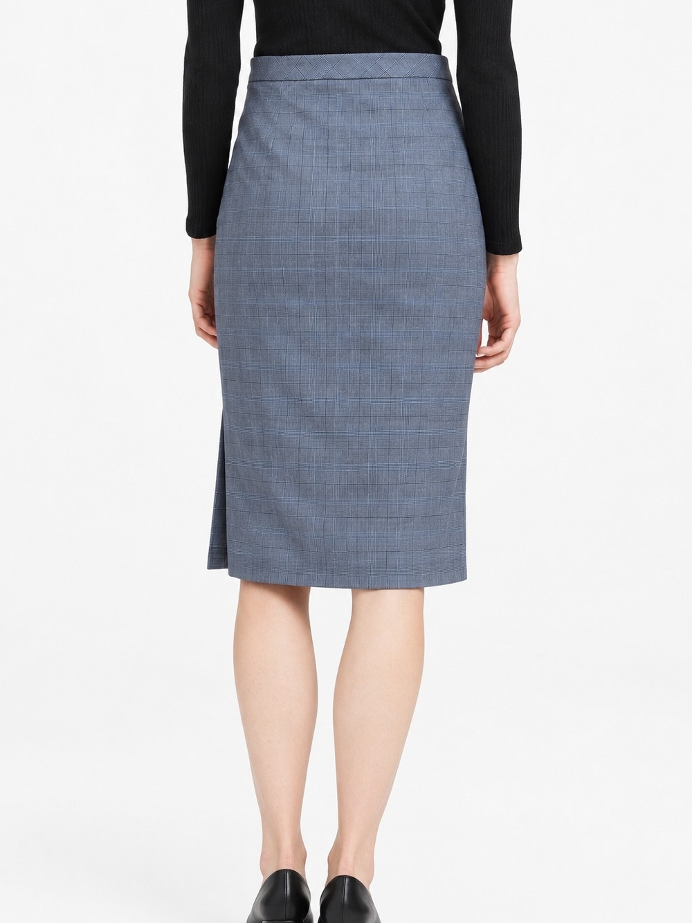 Banana Republic Washable Wool Blen Blue Pencil Skirt - Tailored Career Essential